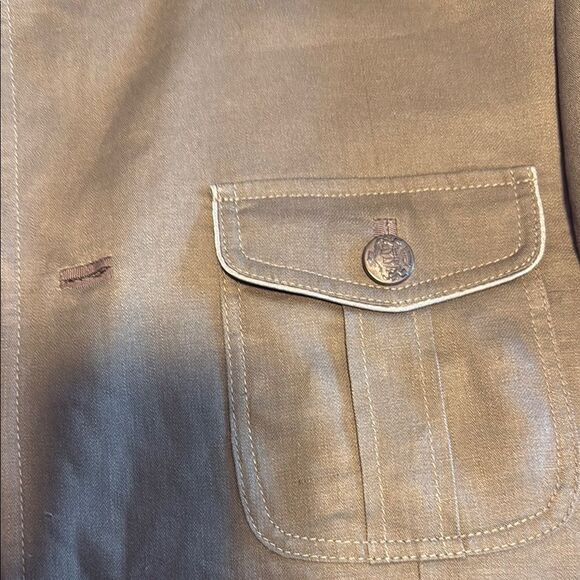 Men's Olive Green Military Safari Utility Jacket - Picture 13 of 13